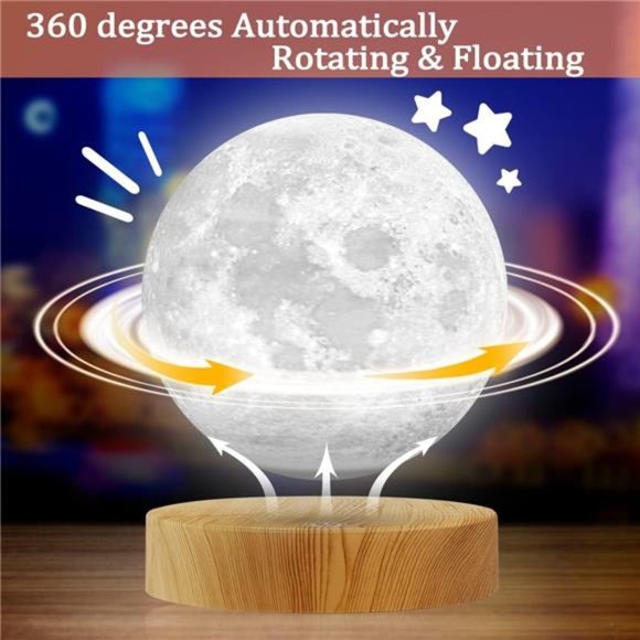 Levitating Moon Lamp 5.9 Inch 16 Colors Moon Lamp 3D Moon LED Light with Remote - Picture 4 of 6